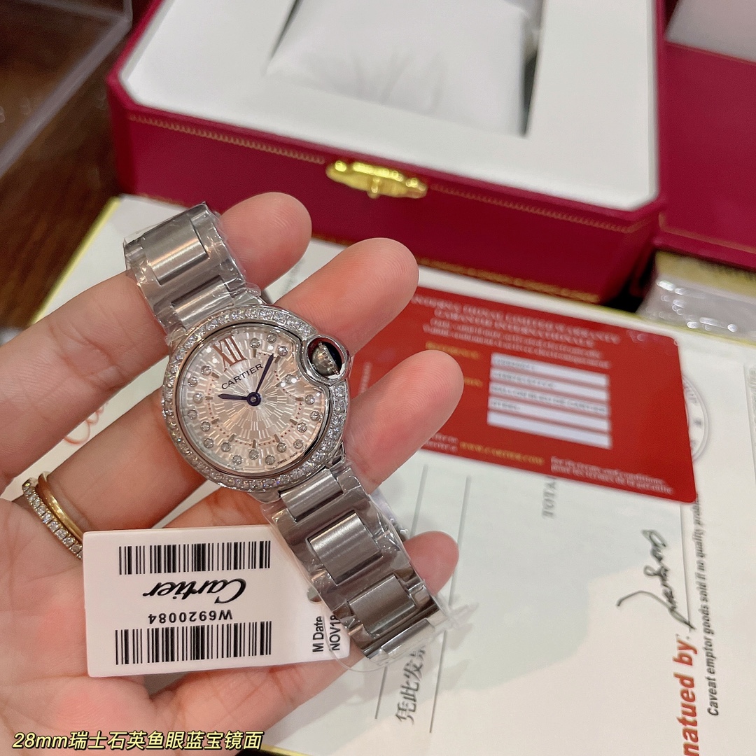 [TOP] Cartier Watch 28mm - White Dial