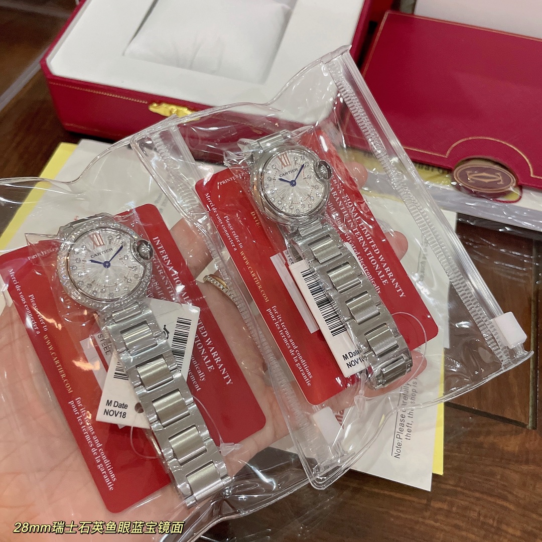 [TOP] Cartier Watch 28mm - White Dial