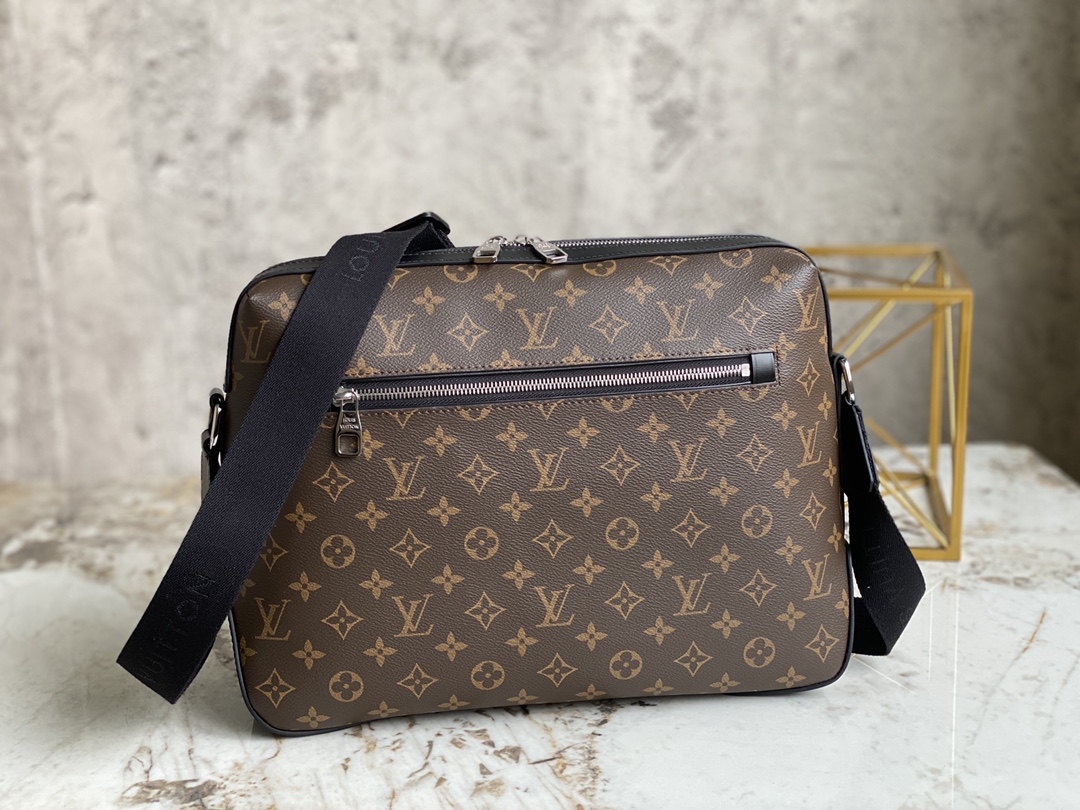 [TOP] Louis Vuitton LV Torres Crossbody Bag Macassar Canvas/Calfskin 36x25x11cm - Brown