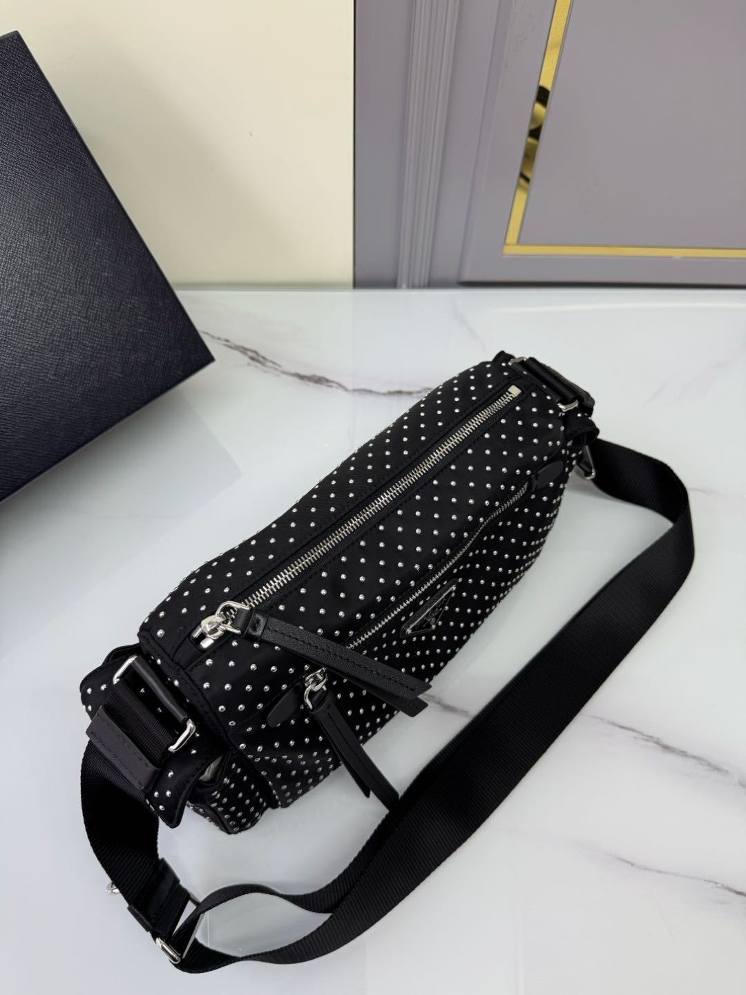 [TOP] PRADA Messenger Bag Nylon 33x17x9cm - Black