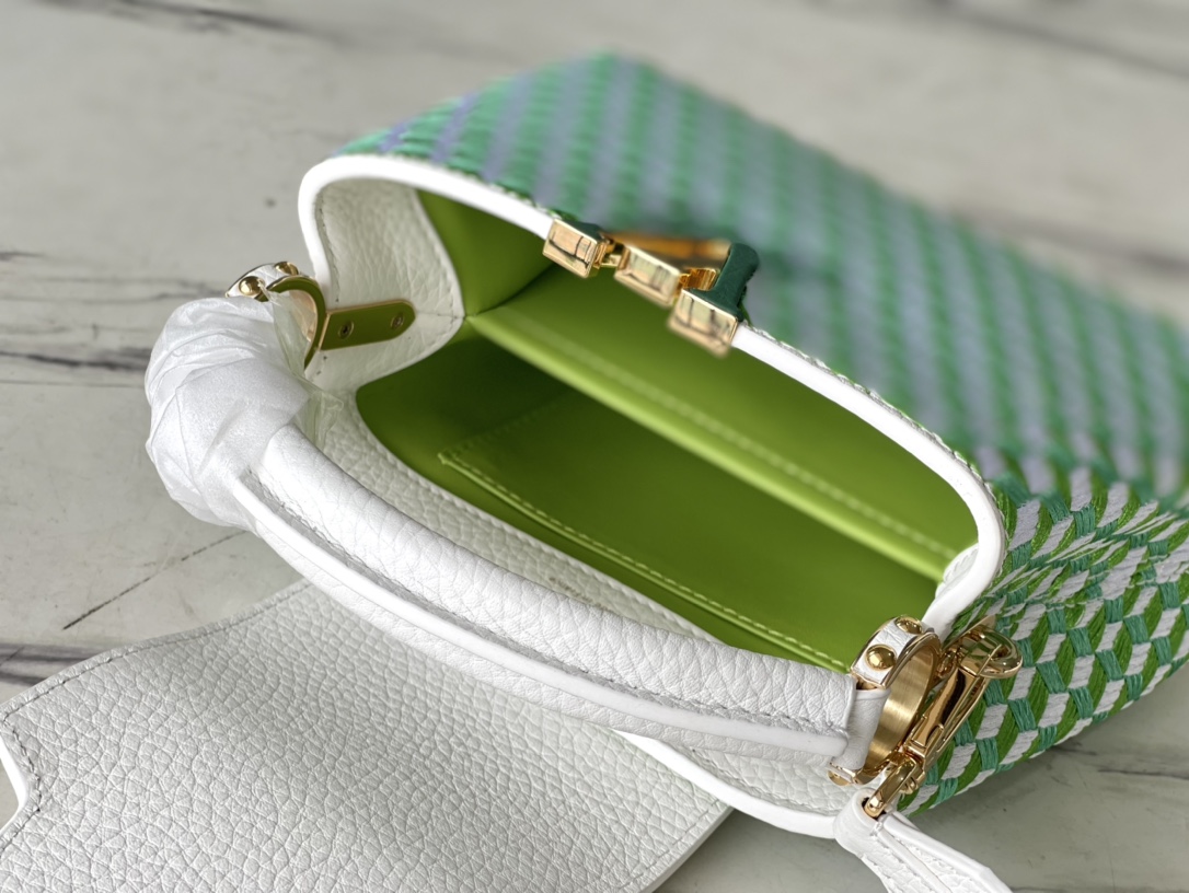[TOP] Louis Vuitton LV Capucines Tressage Bag Taurillon Leather - Green