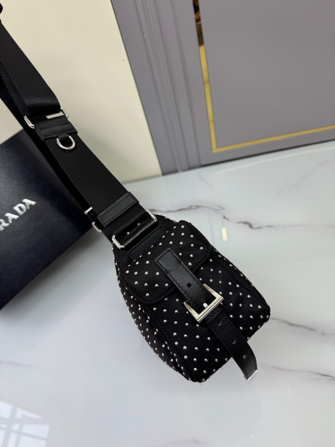 [TOP] PRADA Messenger Bag Nylon 33x17x9cm - Black