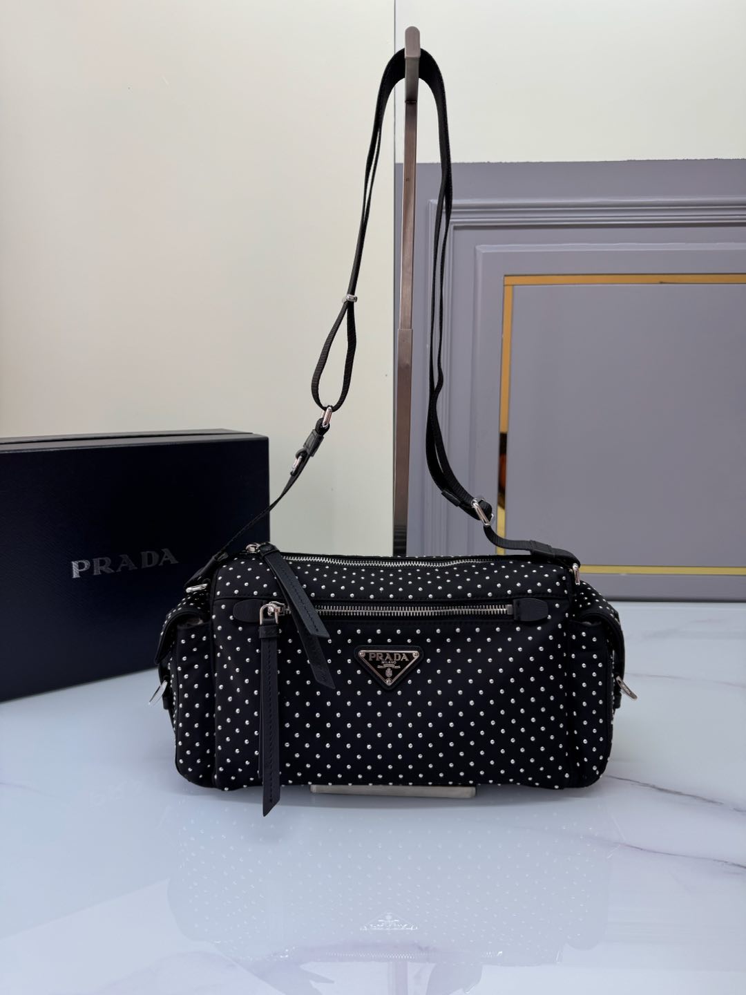 [TOP] PRADA Messenger Bag Nylon 33x17x9cm - Black