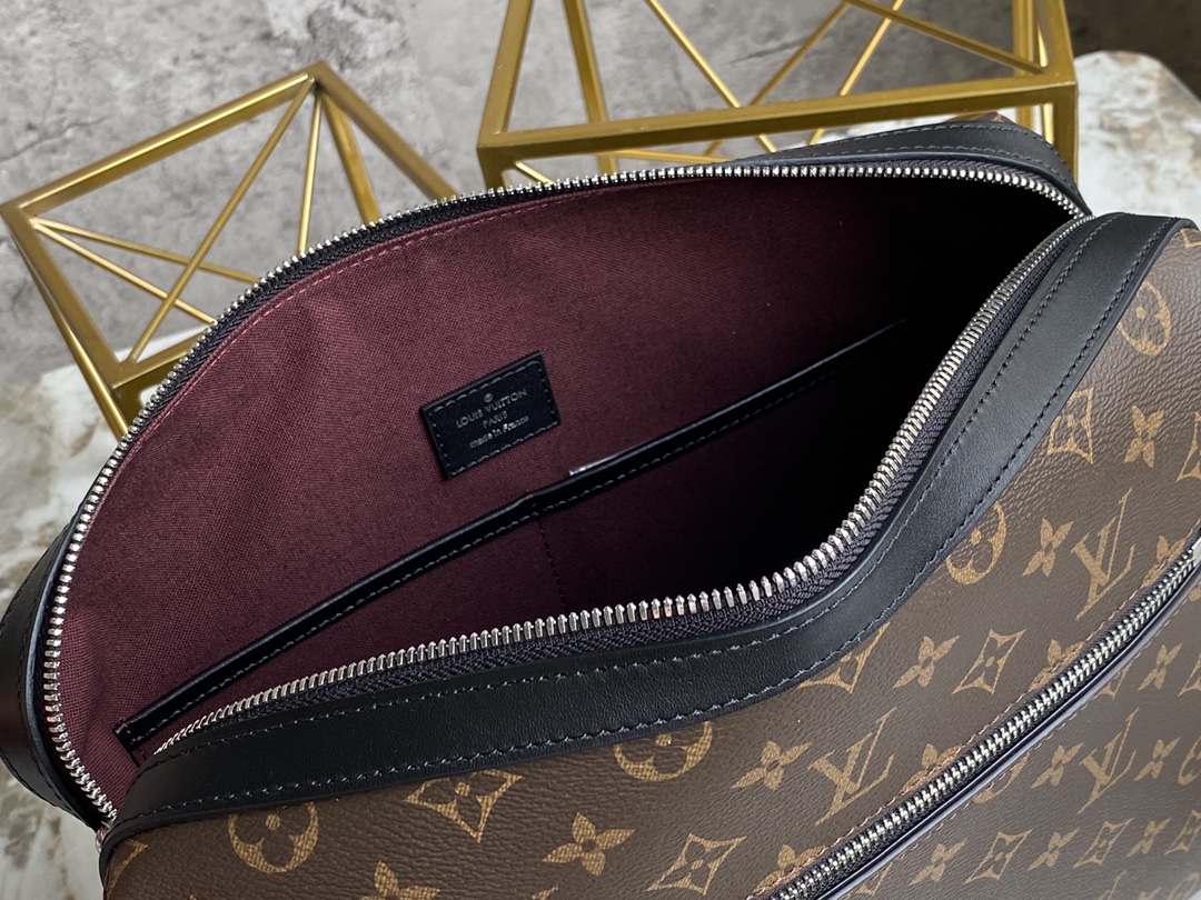 [TOP] Louis Vuitton LV Torres Crossbody Bag Macassar Canvas/Calfskin 36x25x11cm - Brown