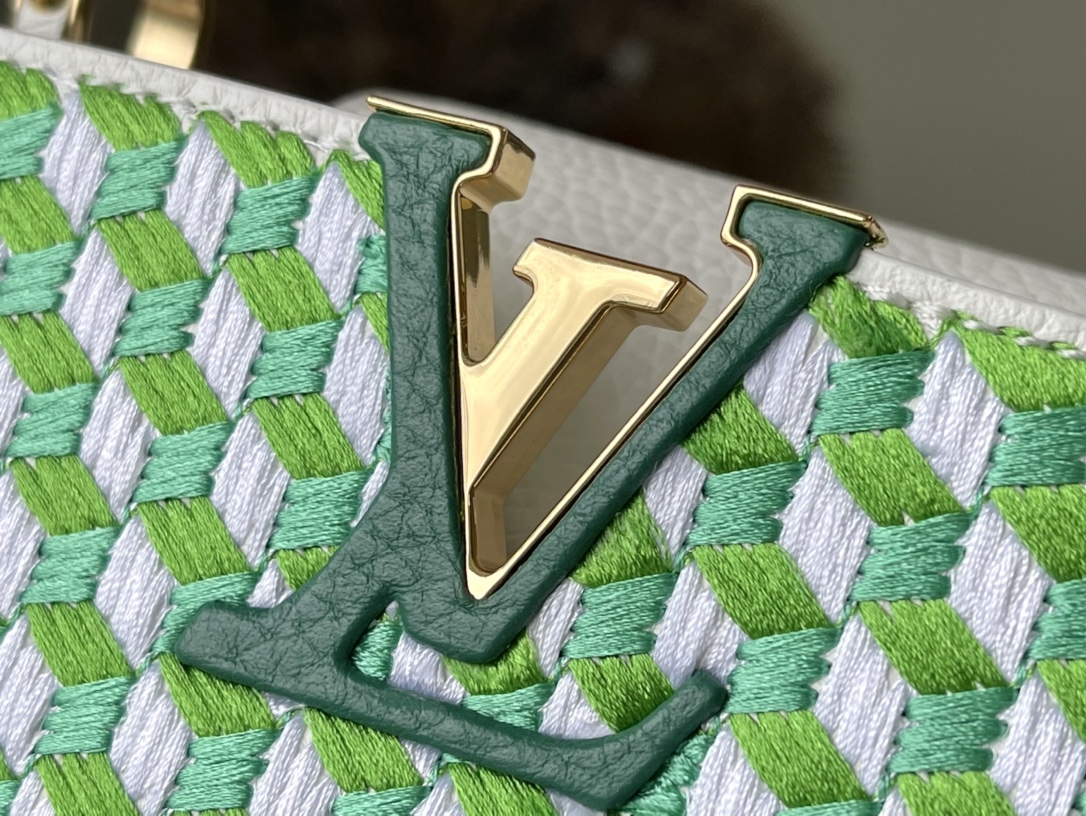 [TOP] Louis Vuitton LV Capucines Tressage Bag Taurillon Leather - Green