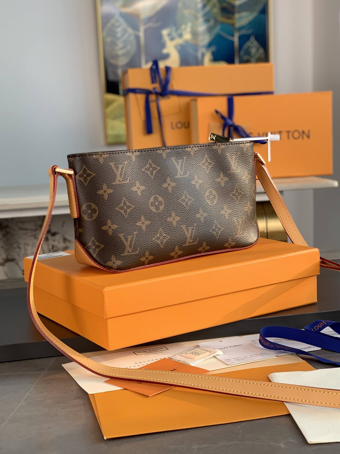 [TOP] Louis Vuitton LV Twicr Shoulder Bag Monogram 25x13x7.5cm - Brown