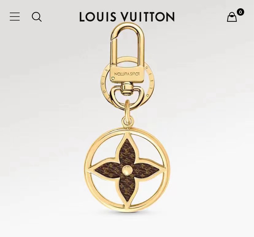 [TOP] Louis Vuitton LV Puzzle Flower Monogram Key Chain  - Gold