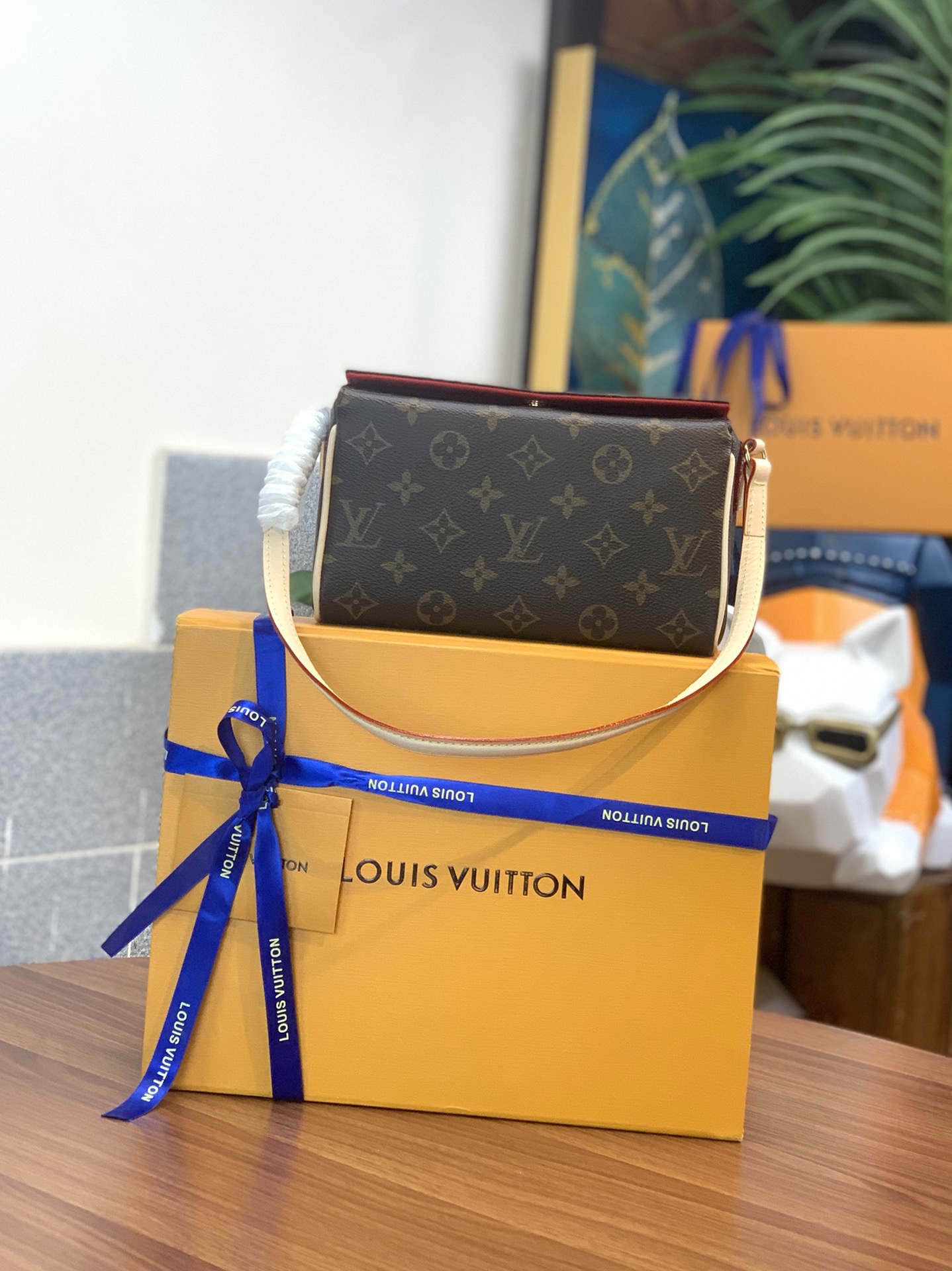 [TOP] Louis Vuitton LV Vintage Monogram Bag 21x6x12cm - Brown