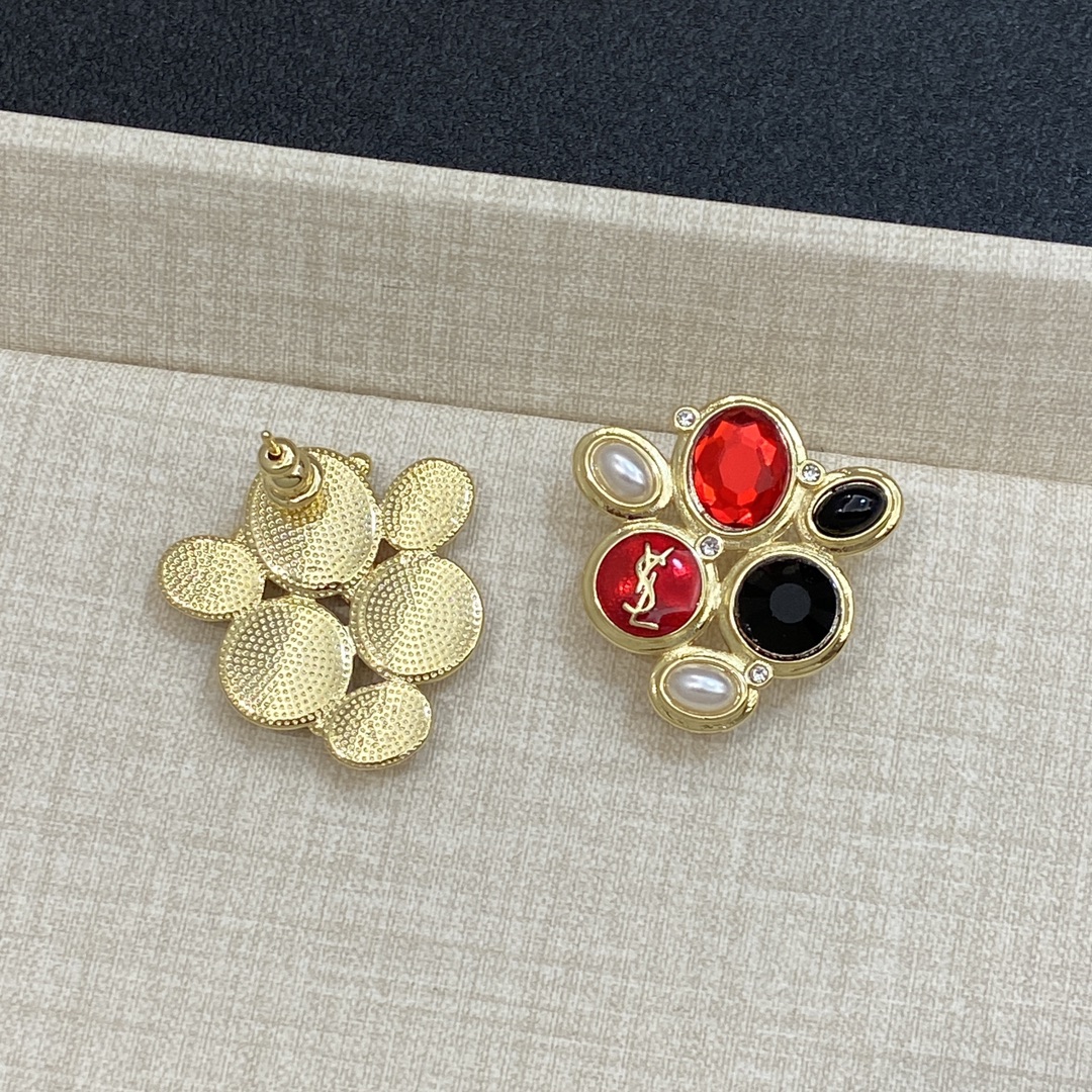 [TOP] Yves Saint Laurent YSL Earrings - Gold