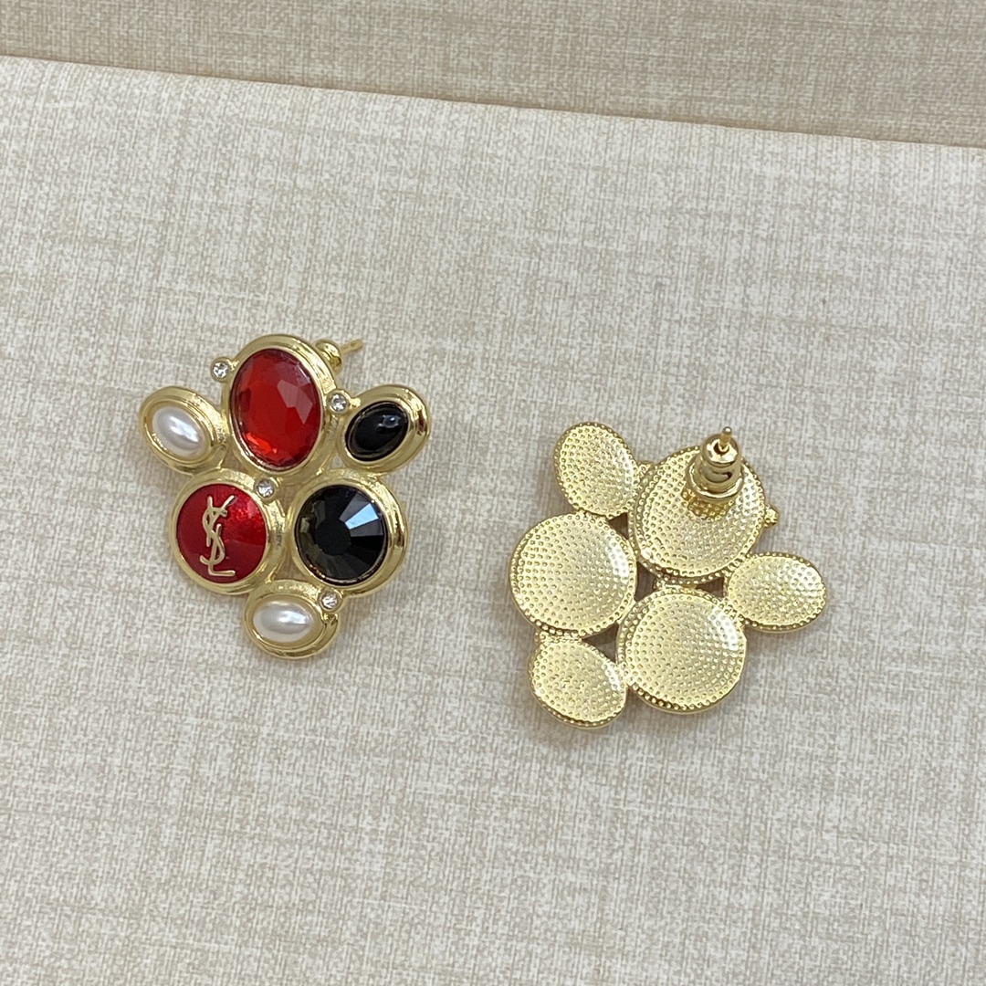 [TOP] Yves Saint Laurent YSL Earrings - Gold