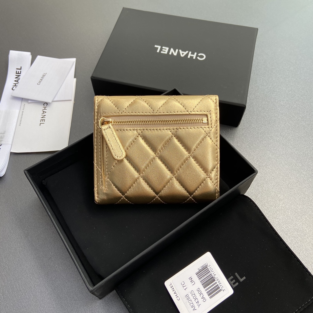 [TOP] CHANEL Wallet Lambskin 10.5×11.5×3cm - 2 Color