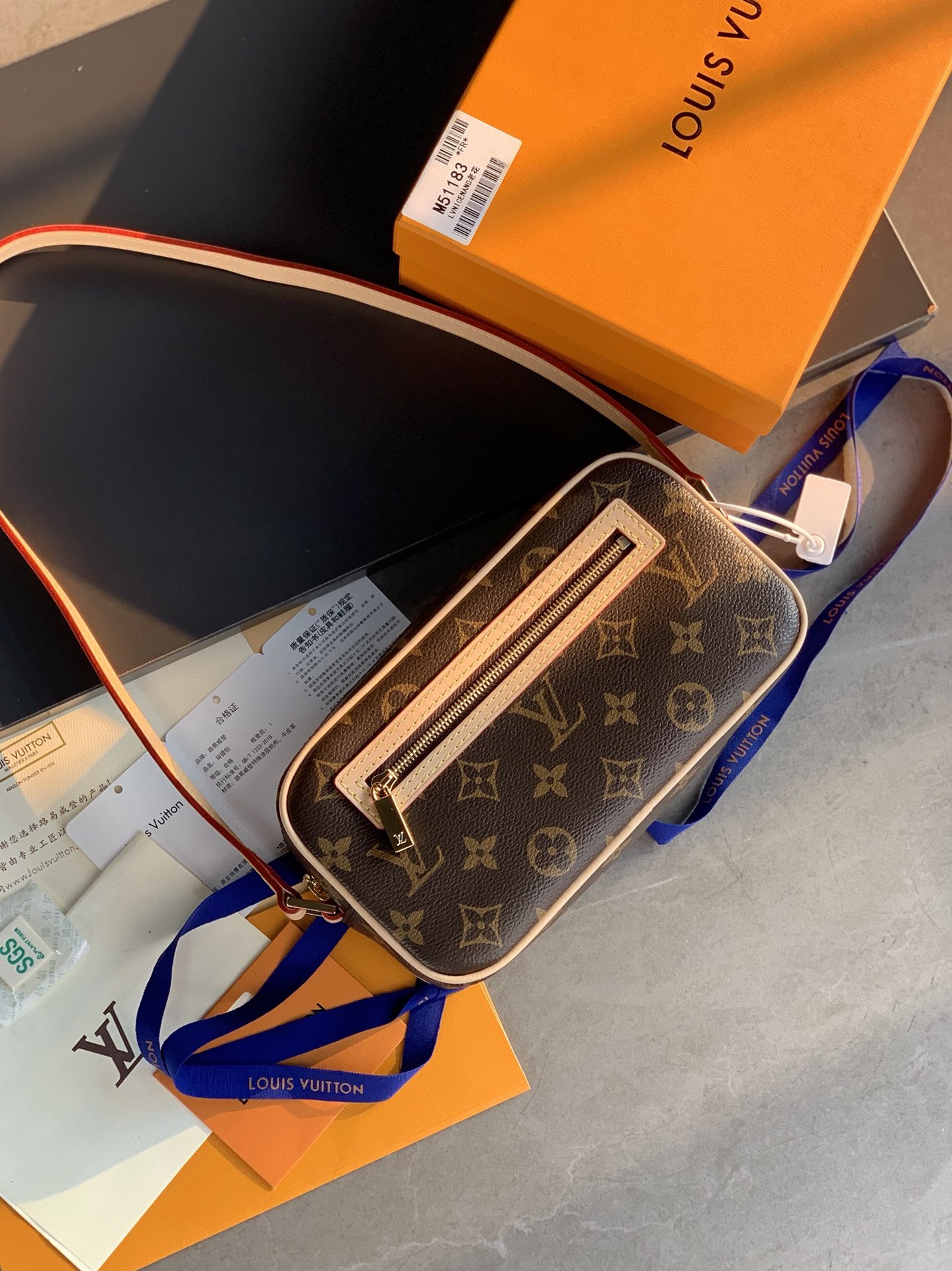 [TOP] Louis Vuitton LV Vintage Monogram Underarm Bag 22x6x11.5cm - Brown