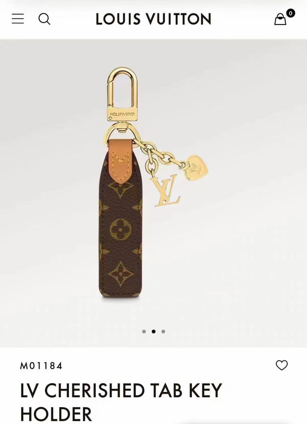 [TOP] Louis Vuitton LV Key Chain  - Gold