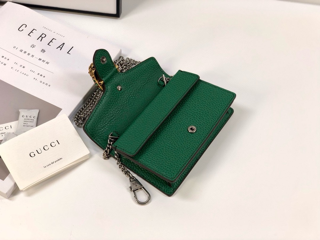 [TOP] GUCCI Dionysus Bag Mini Chain Bag 16.5x10x4cm - Green