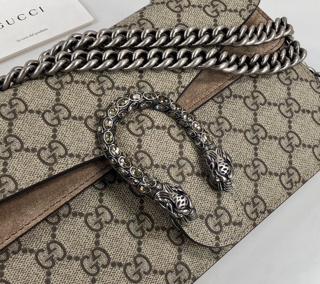 [TOP] GUCCI Dionysus Bag Mini Chain Bag 25X14X8cm - Brown