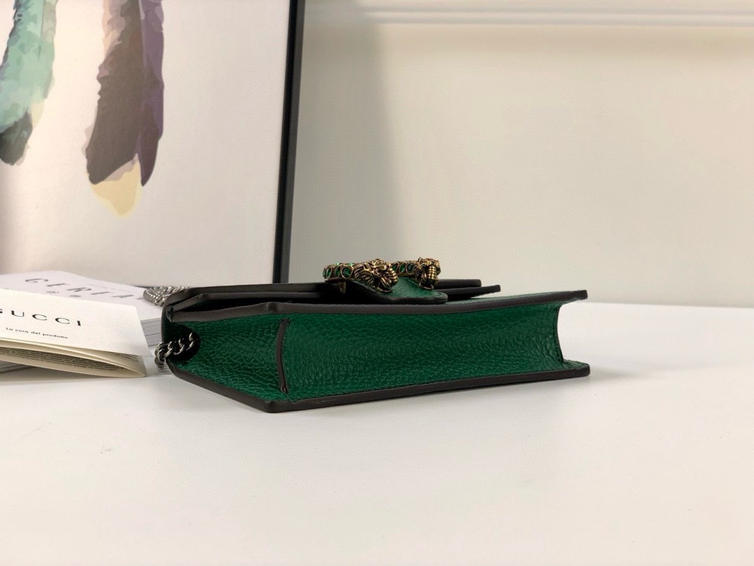 [TOP] GUCCI Dionysus Bag Mini Chain Bag 16.5x10x4cm - Green