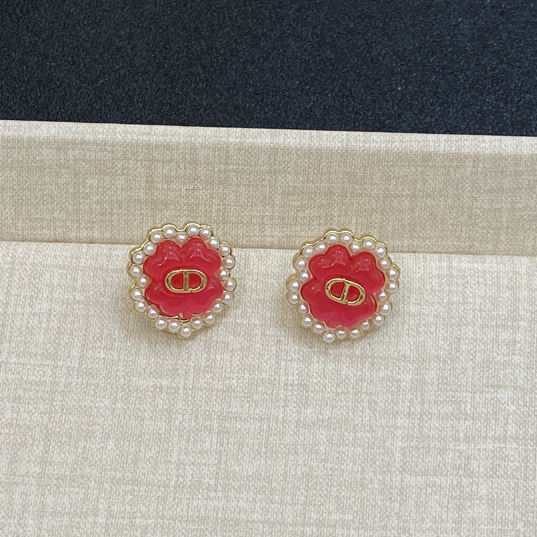 [TOP] Christian Dior Earrings -Red