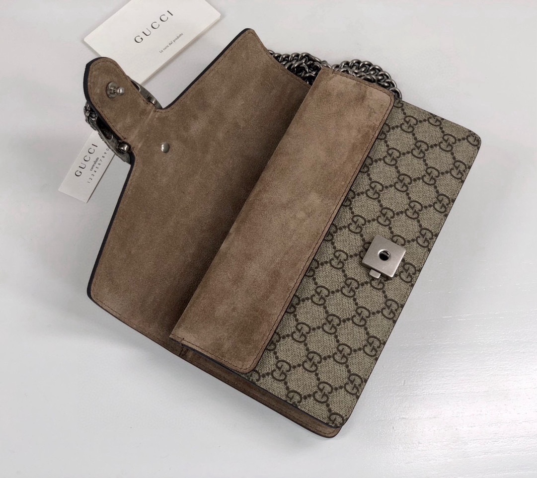 [TOP] GUCCI Dionysus Bag Mini Chain Bag 25X14X8cm - Brown