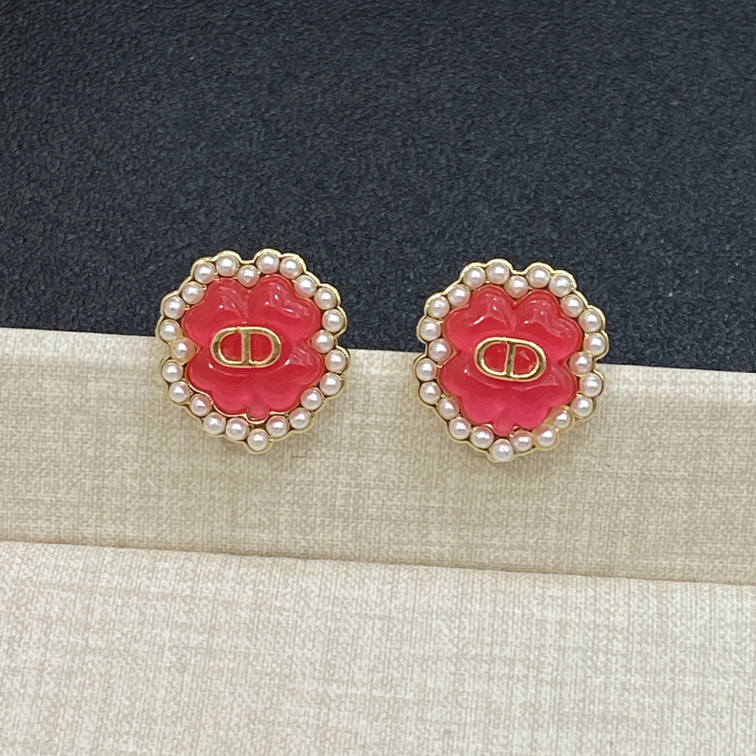 [TOP] Christian Dior Earrings -Red