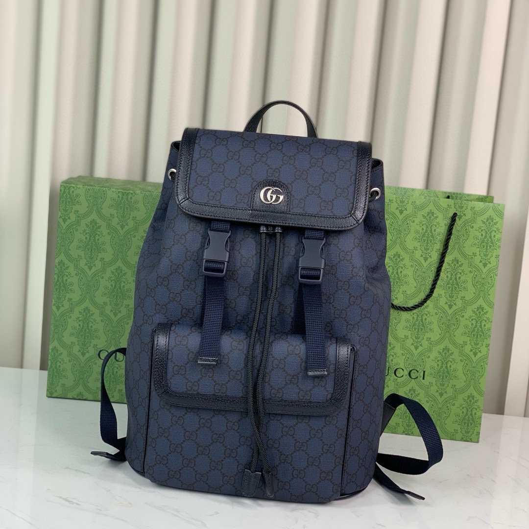 [TOP] GUCCI GG Leather Backpack 40.5*29*13.5CM - Blue