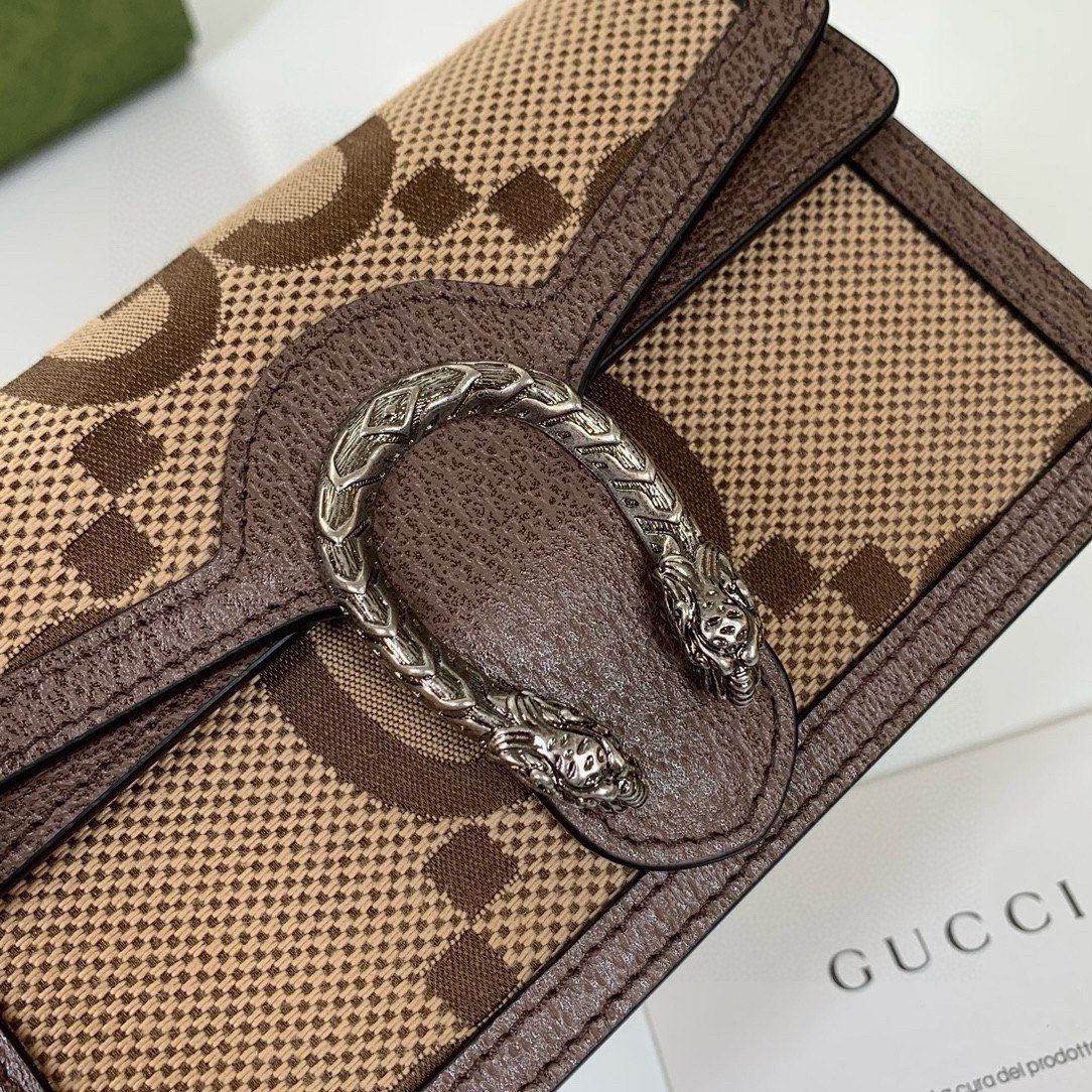 [TOP] GUCCI Dionysus Bag GG Mini Chain Bag 16.5x10x4cm - Brown