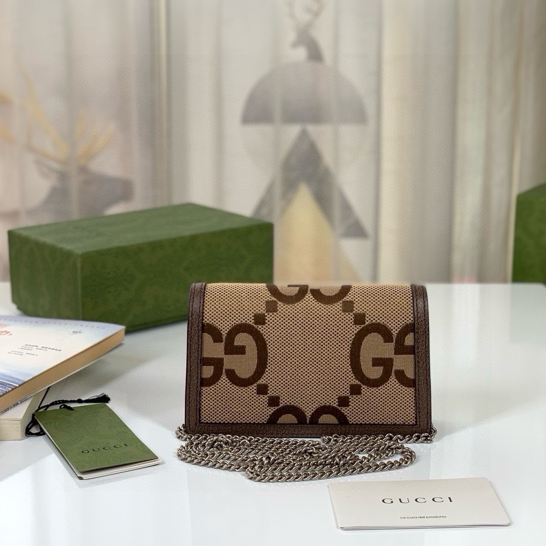 [TOP] GUCCI Dionysus Bag GG Mini Chain Bag 16.5x10x4cm - Brown