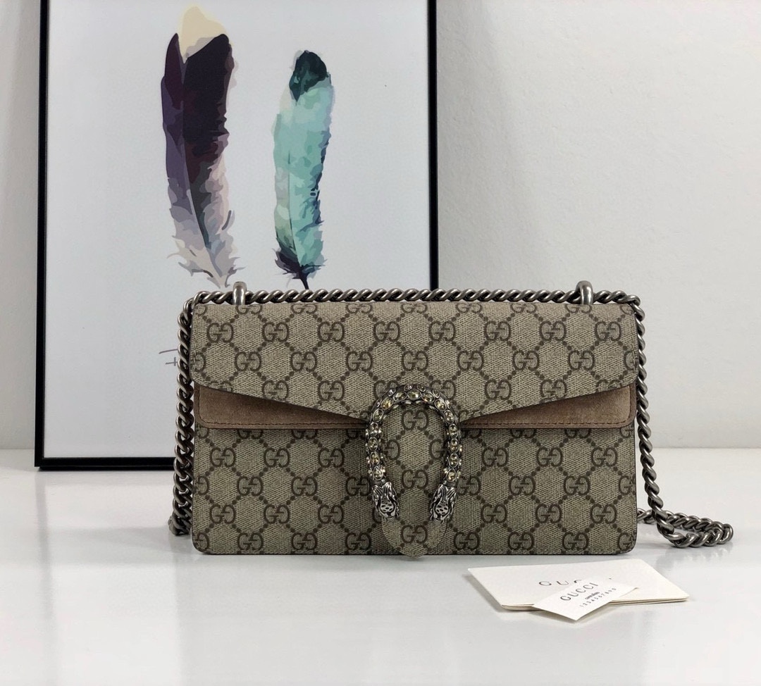 [TOP] GUCCI Dionysus Bag Mini Chain Bag 25X14X8cm - Brown