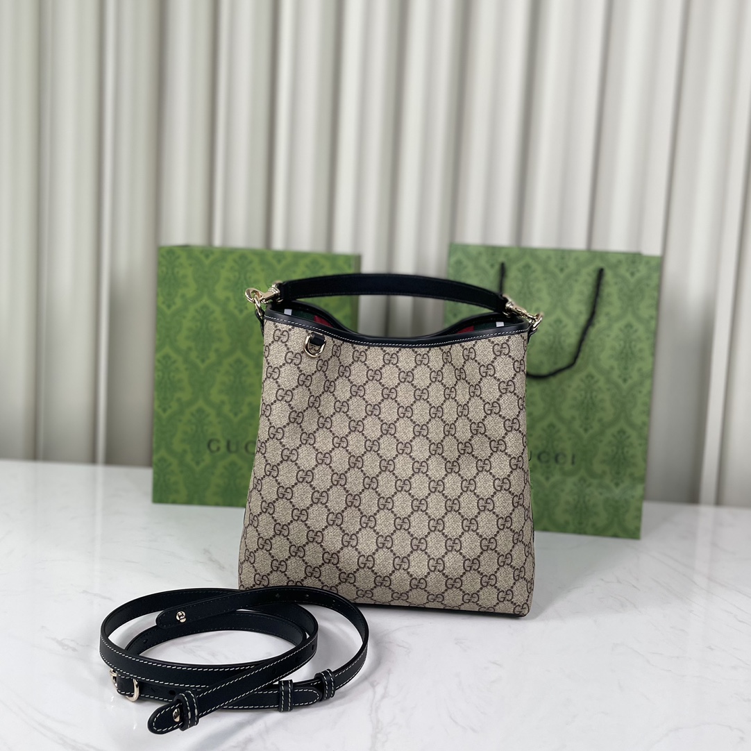[TOP] GUCCI GG Emblen Bucket Bag 25x25x15.5cm - 2 Colour