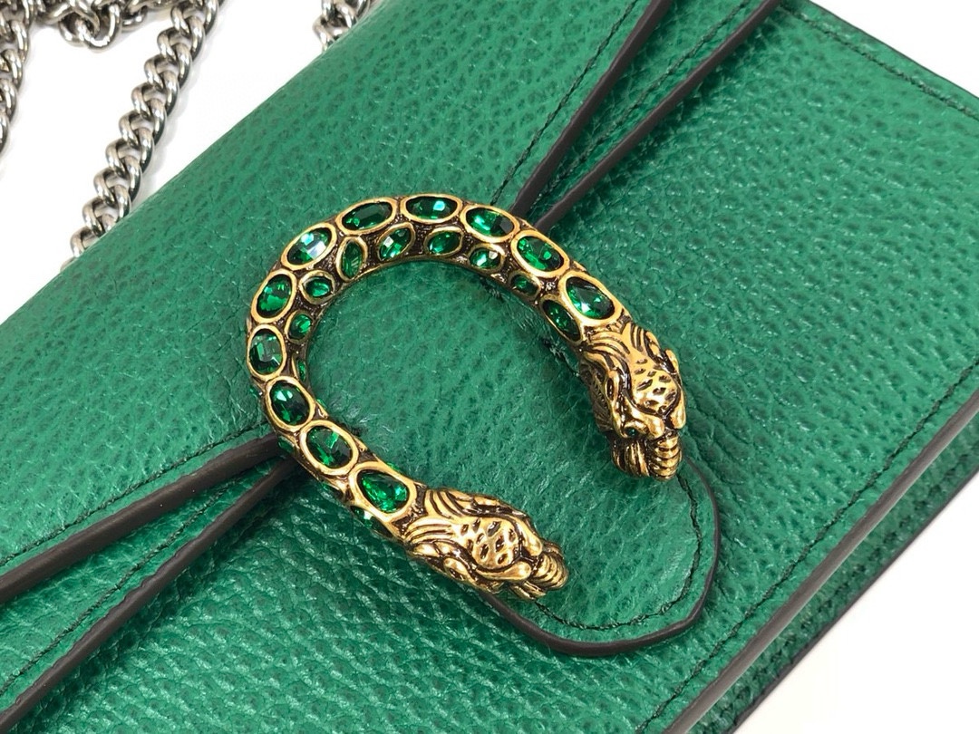 [TOP] GUCCI Dionysus Bag Mini Chain Bag 16.5x10x4cm - Green