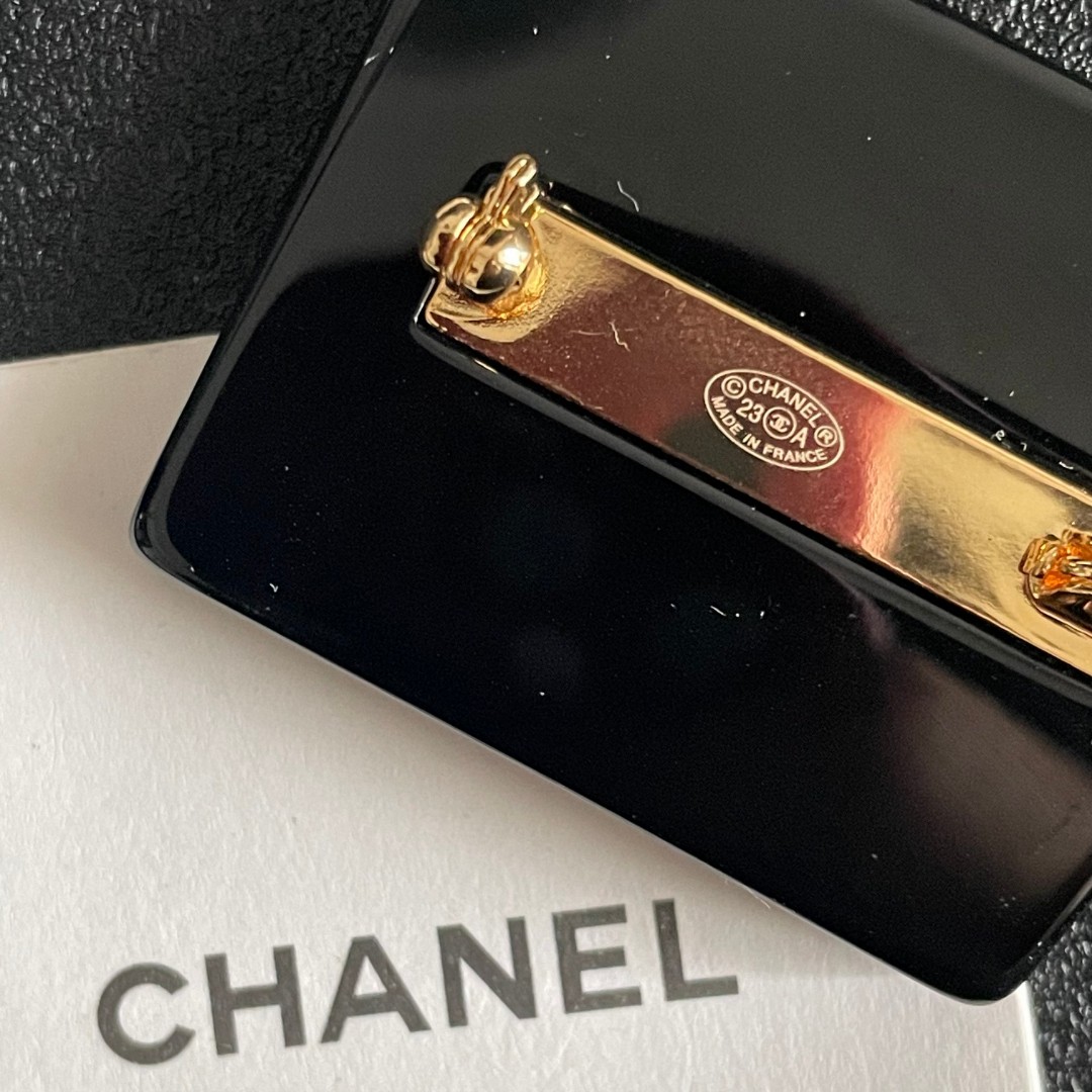 [TOP] CHANEL Perfume Bottle Brooch - Black