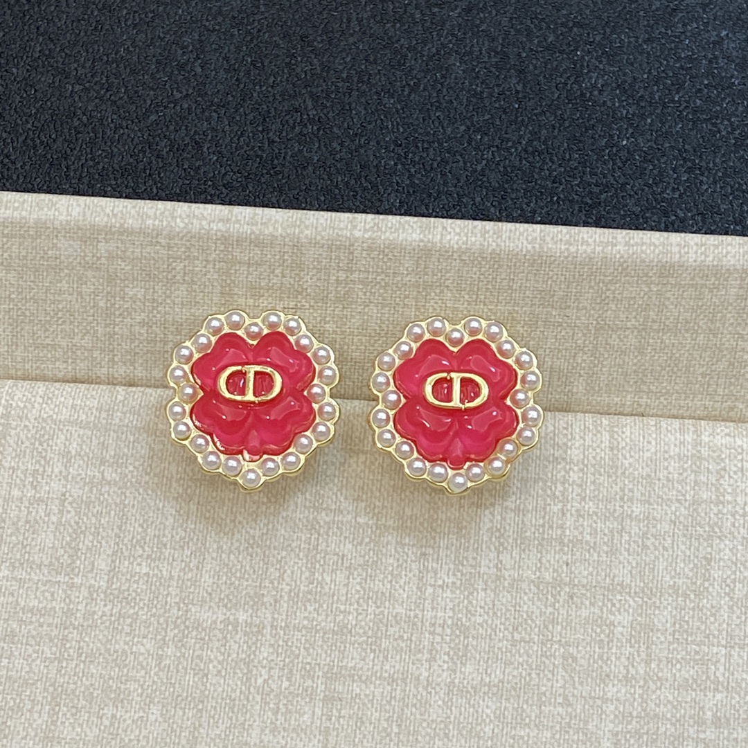 [TOP] Christian Dior Earrings -Red