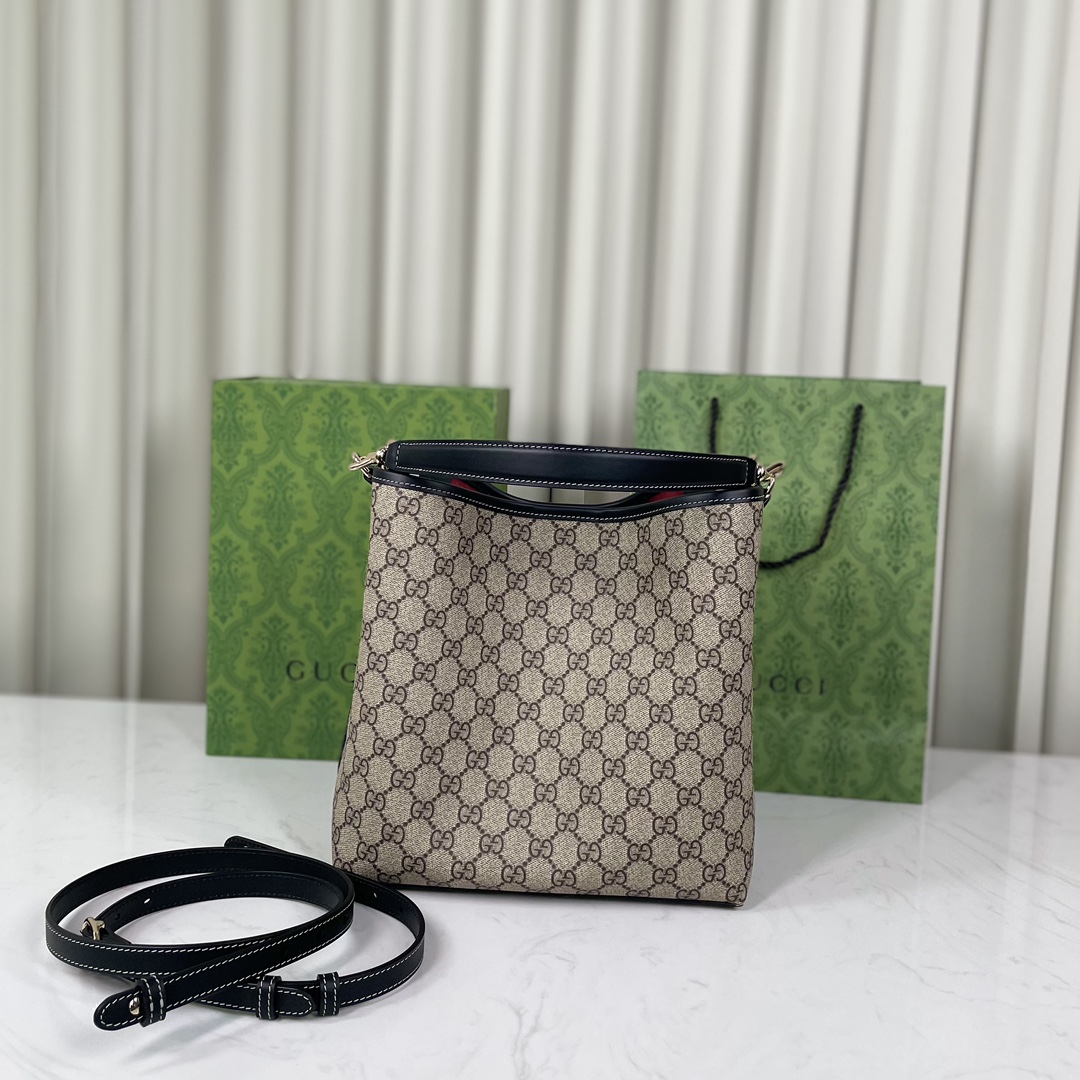 [TOP] GUCCI GG Emblen Bucket Bag 25x25x15.5cm - 2 Colour