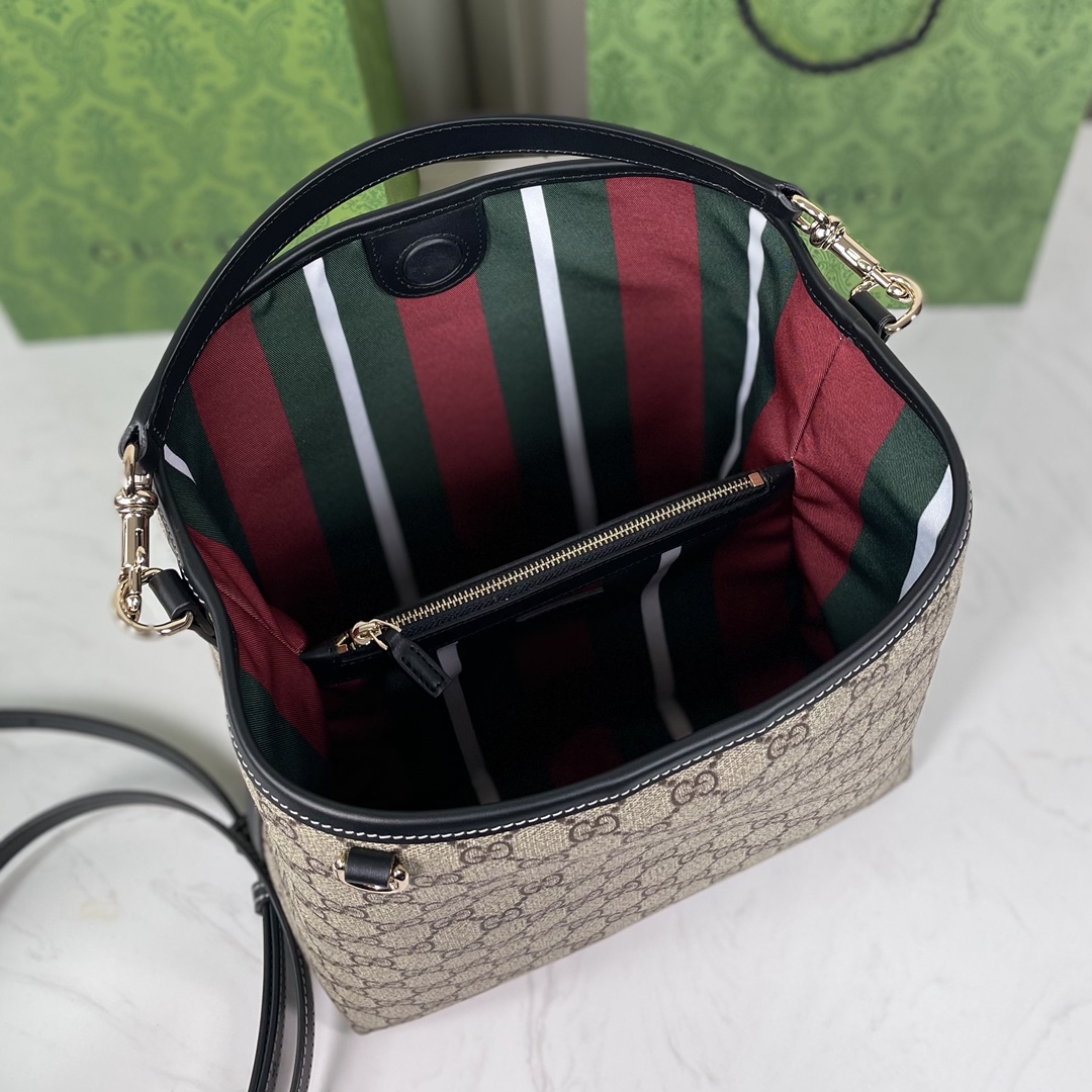 [TOP] GUCCI GG Emblen Bucket Bag 25x25x15.5cm - 2 Colour