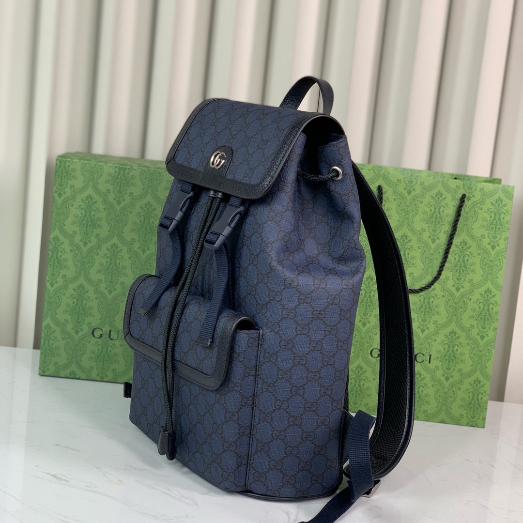 [TOP] GUCCI GG Leather Backpack 40.5*29*13.5CM - Blue