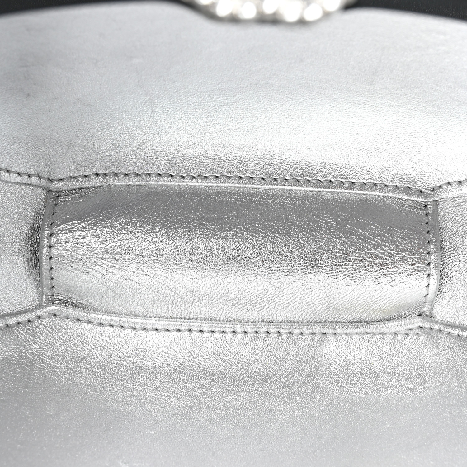 [TOP] CHANEL Resin Crystal Chain Fringe CC Oval Minaudière 19.5×15×5cm  - Black