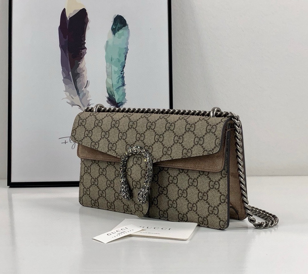 [TOP] GUCCI Dionysus Bag Mini Chain Bag 25X14X8cm - Brown