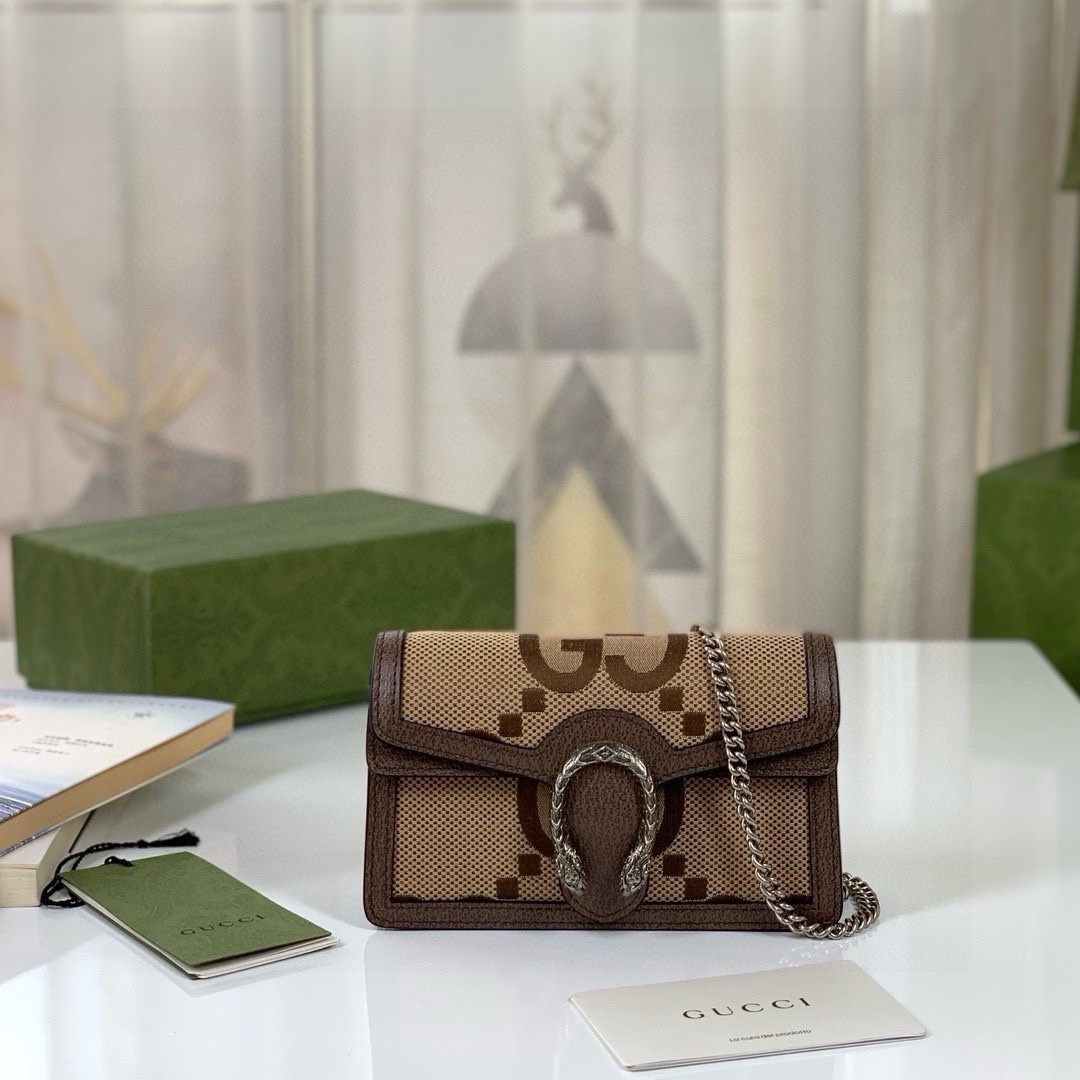 [TOP] GUCCI Dionysus Bag GG Mini Chain Bag 16.5x10x4cm - Brown