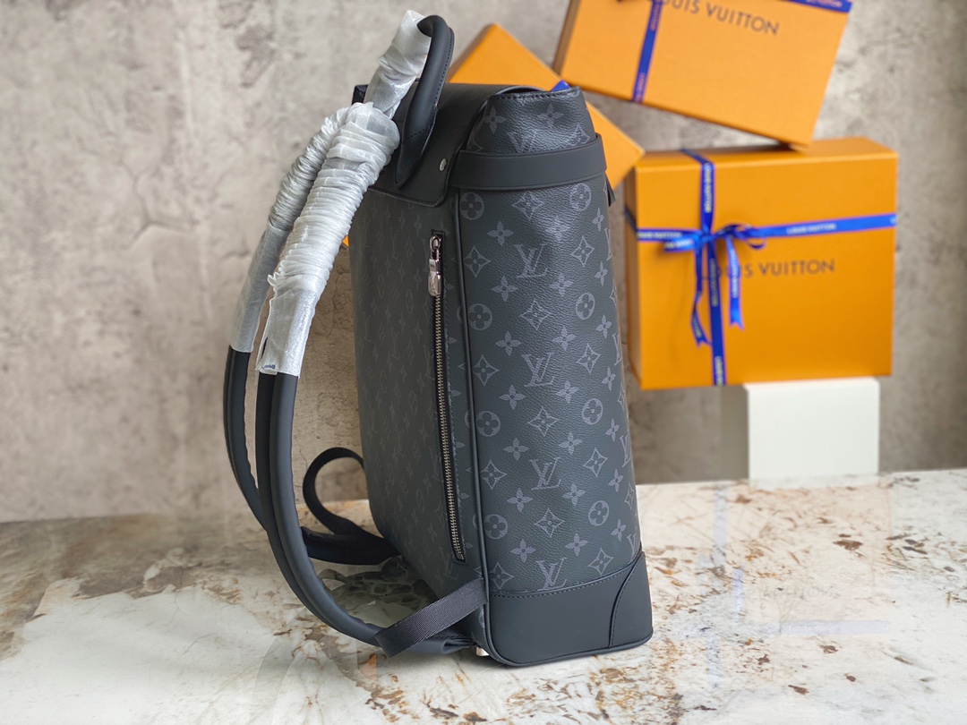[TOP] Louis Vuitton LV Men's Steamer Backpack Epi Leather 32x45x16cm - Black