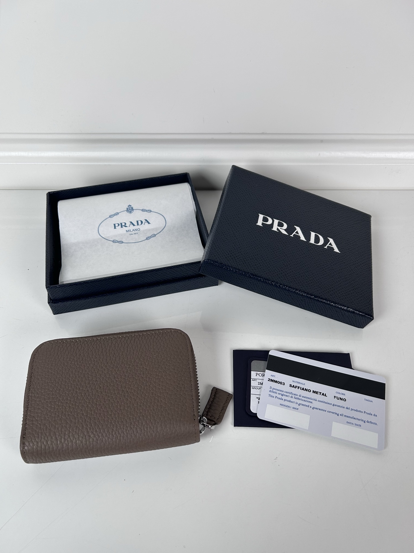 [TOP] PRADA Deerskin Wallet 11×7.5cm - Brown