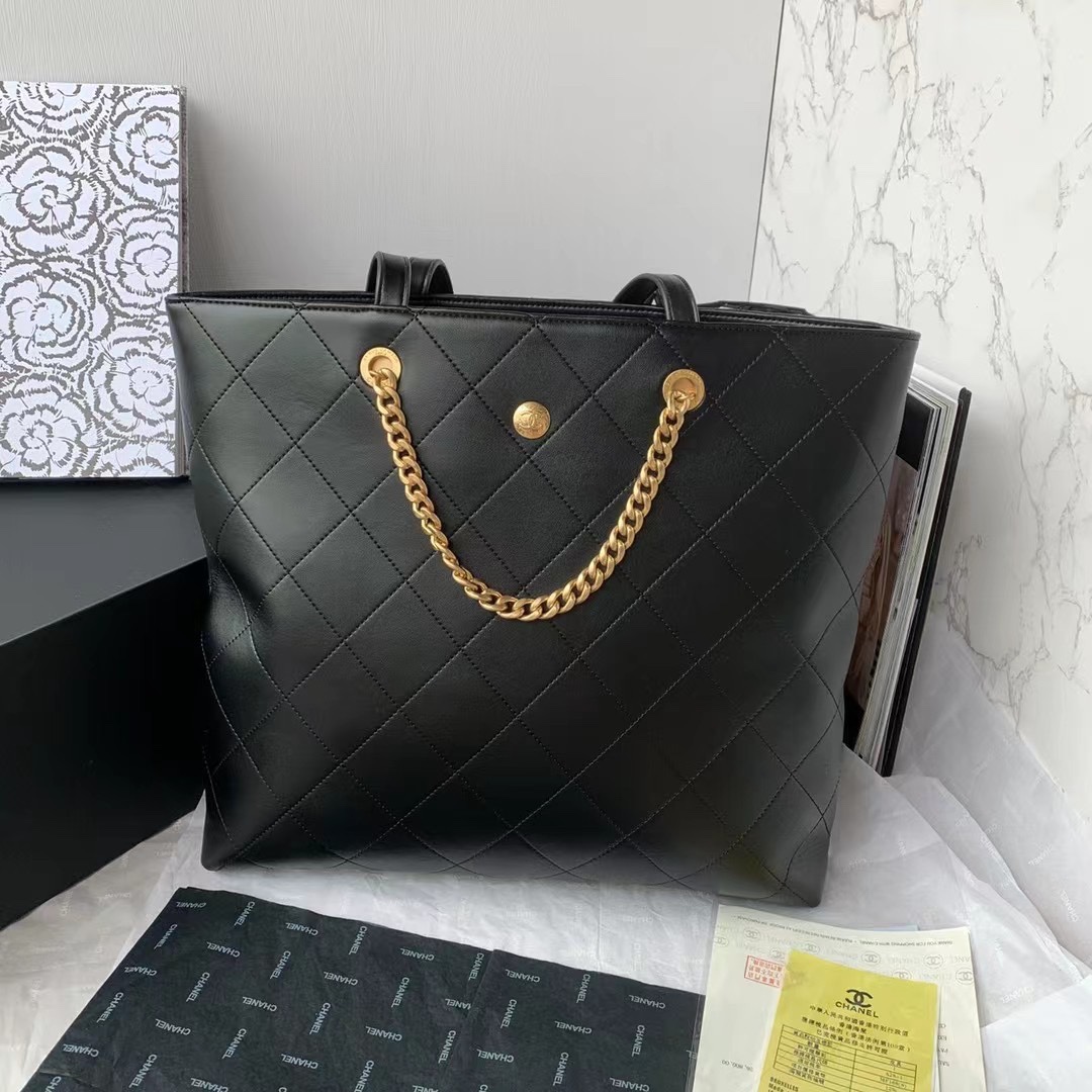 [TOP] CHANEL 23P Shopping Bag 37*36*6cm - Black