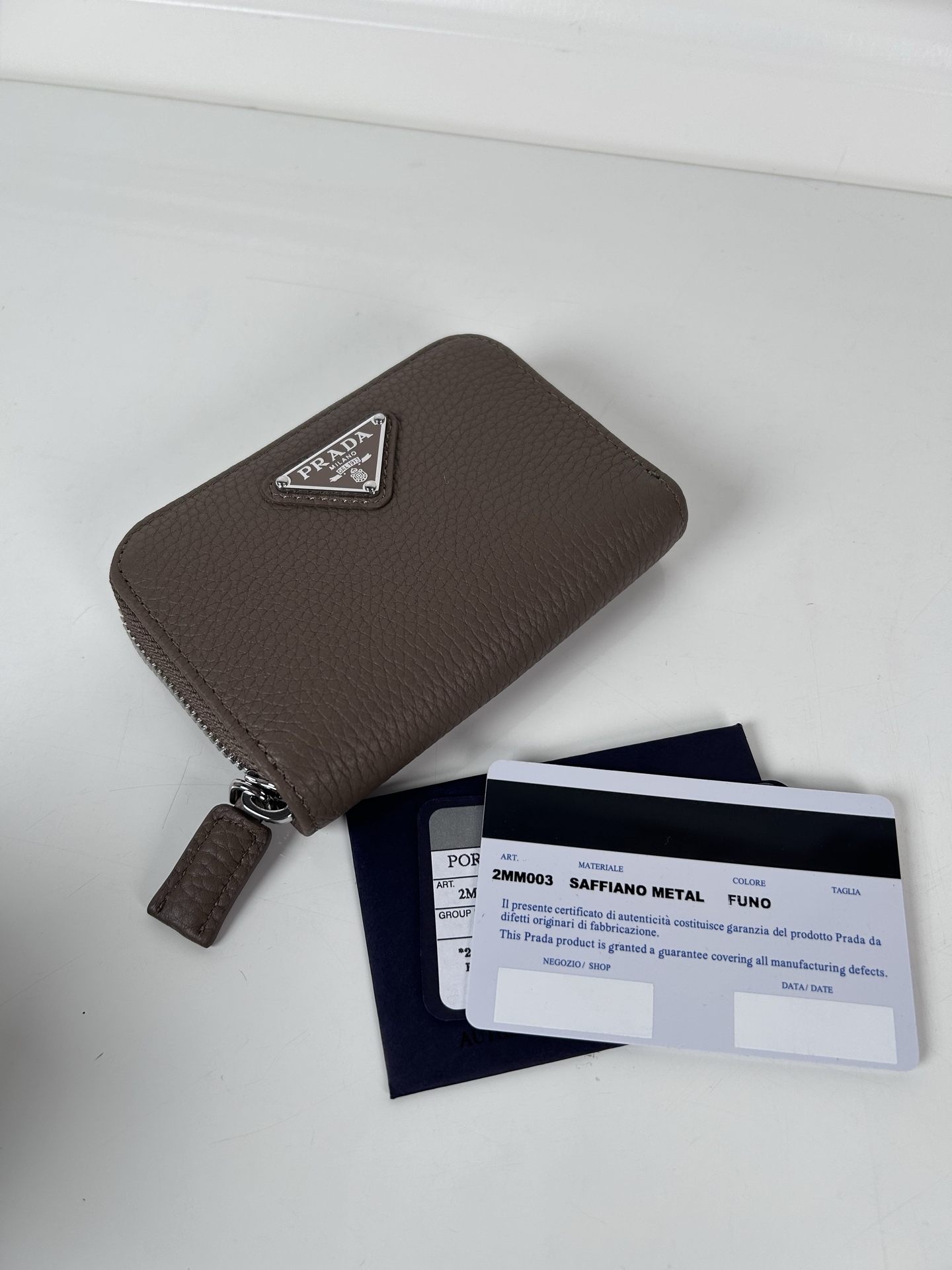 [TOP] PRADA Deerskin Wallet 11×7.5cm - Brown