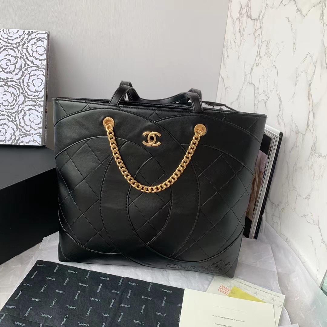 [TOP] CHANEL 23P Shopping Bag 37*36*6cm - Black