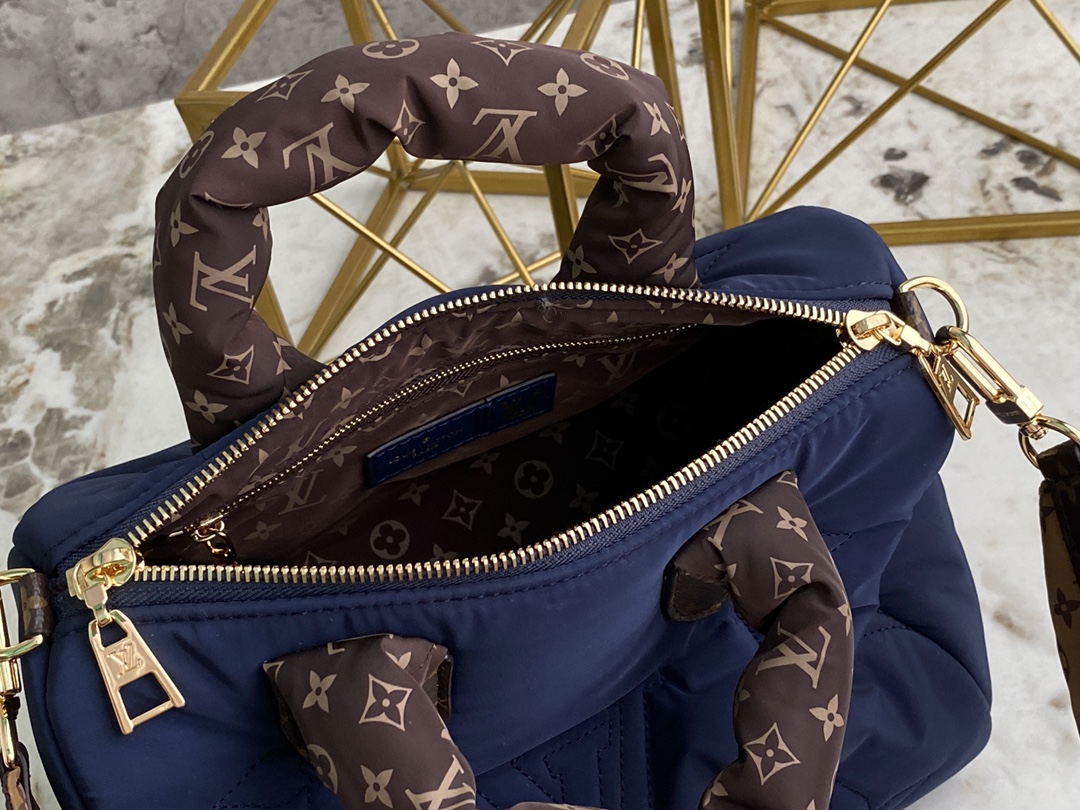 [TOP] Louis Vuitton LV Speedy Bandoulière 25 Bag Econyl/Mini Monogram 25x19x15cm - Light Blue/Dark Blue
