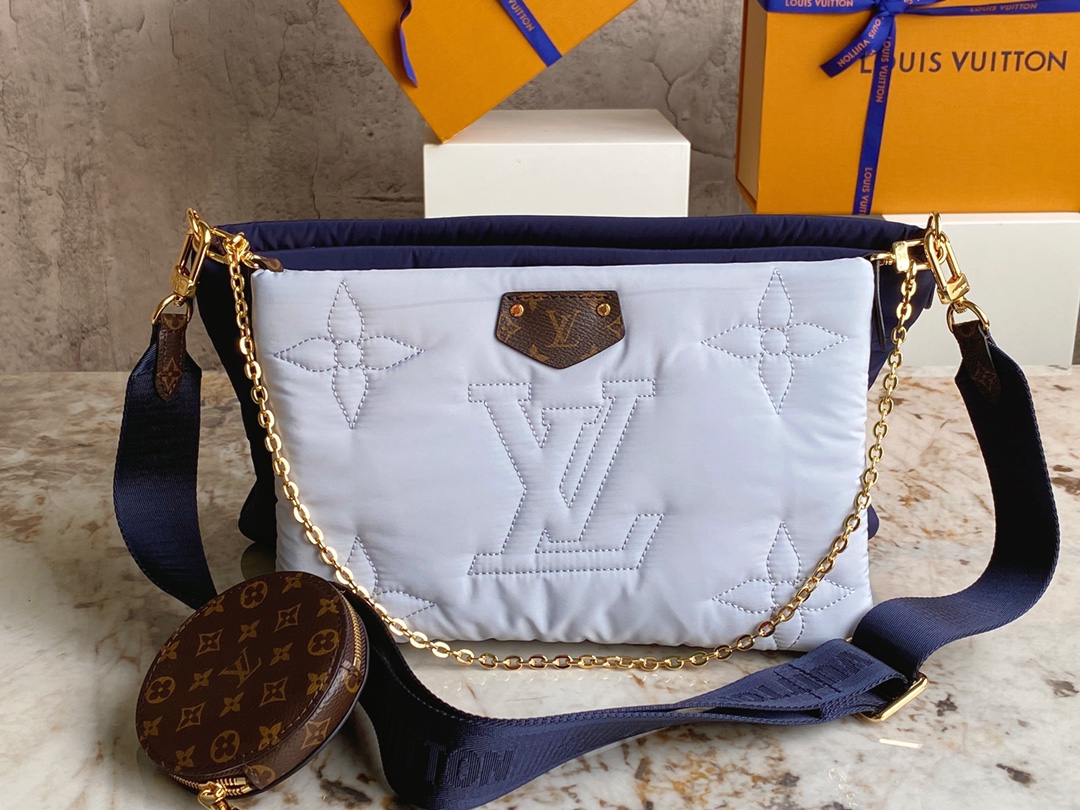 [TOP] Louis Vuitton LV Maxi Multi Pochette Accessoires Bag Econyl/Monogram 34x21.5x5cm - 2 Color
