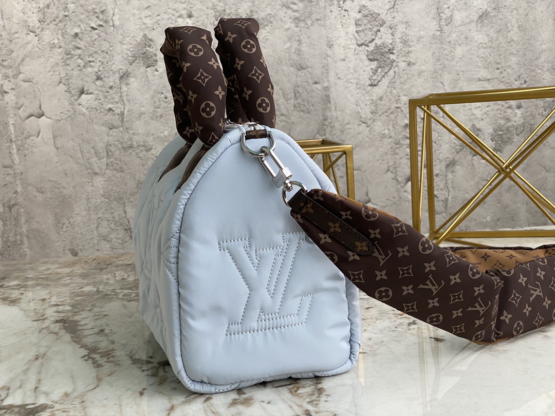 [TOP] Louis Vuitton LV Speedy Bandoulière 25 Bag Econyl/Mini Monogram 25x19x15cm - Light Blue/Dark Blue