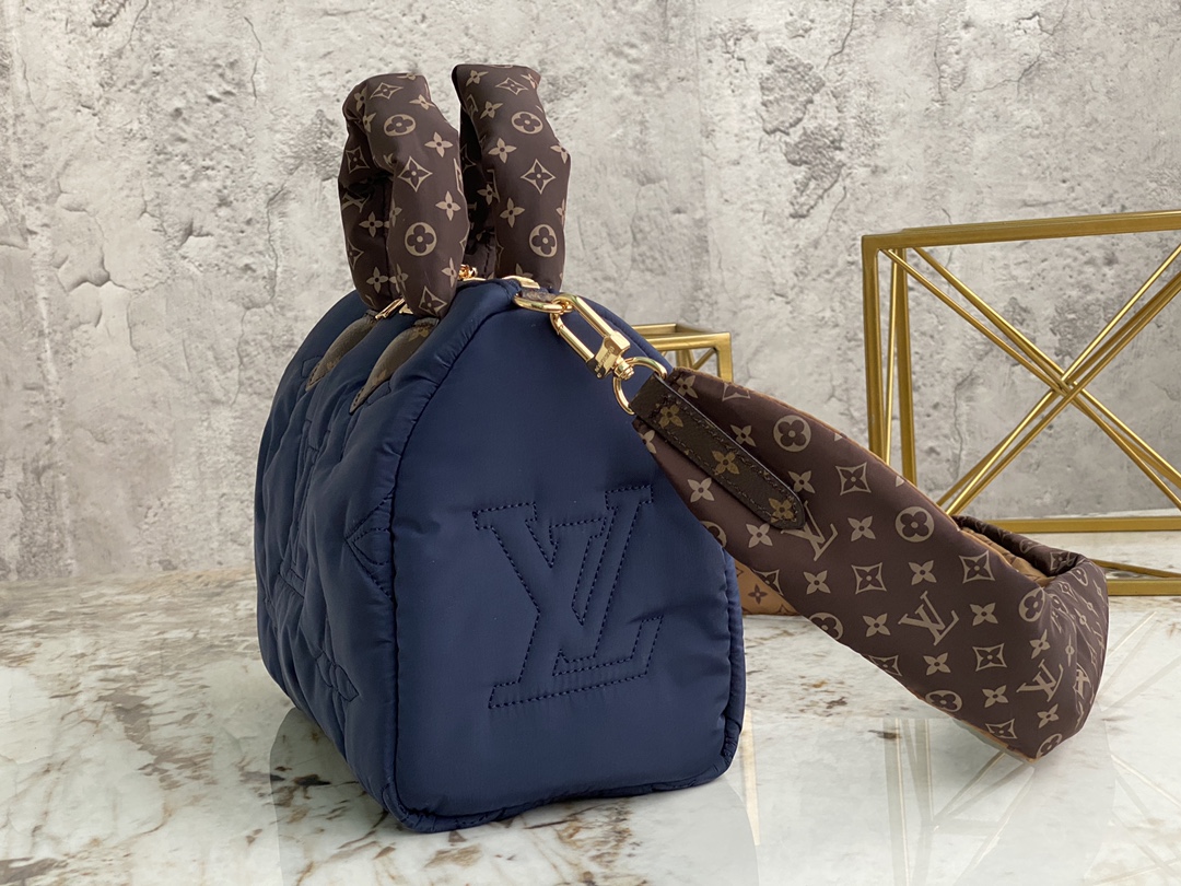 [TOP] Louis Vuitton LV Speedy Bandoulière 25 Bag Econyl/Mini Monogram 25x19x15cm - Light Blue/Dark Blue