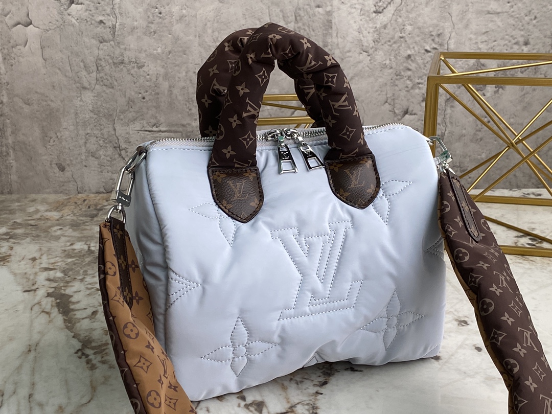 [TOP] Louis Vuitton LV Speedy Bandoulière 25 Bag Econyl/Mini Monogram 25x19x15cm - Light Blue/Dark Blue