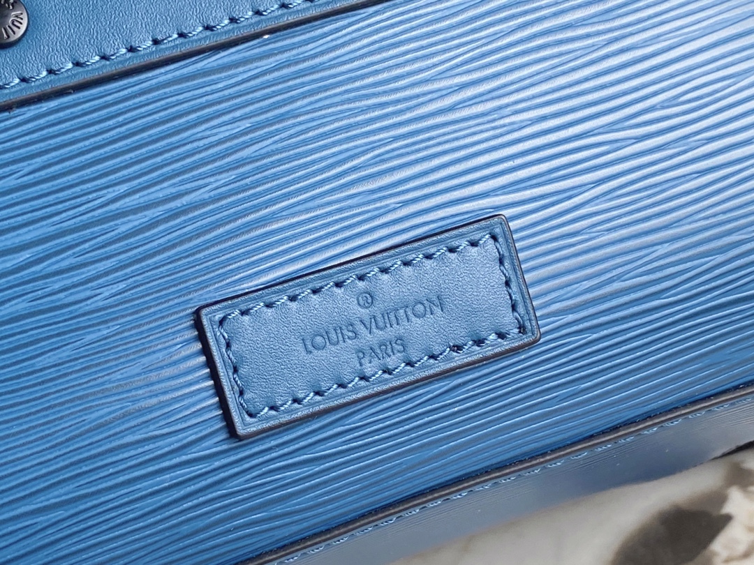 [TOP] Louis Vuitton LV Men's Backpack Monogram Coated Canvas/Cowhide Trim 26x37x14cm - Blue