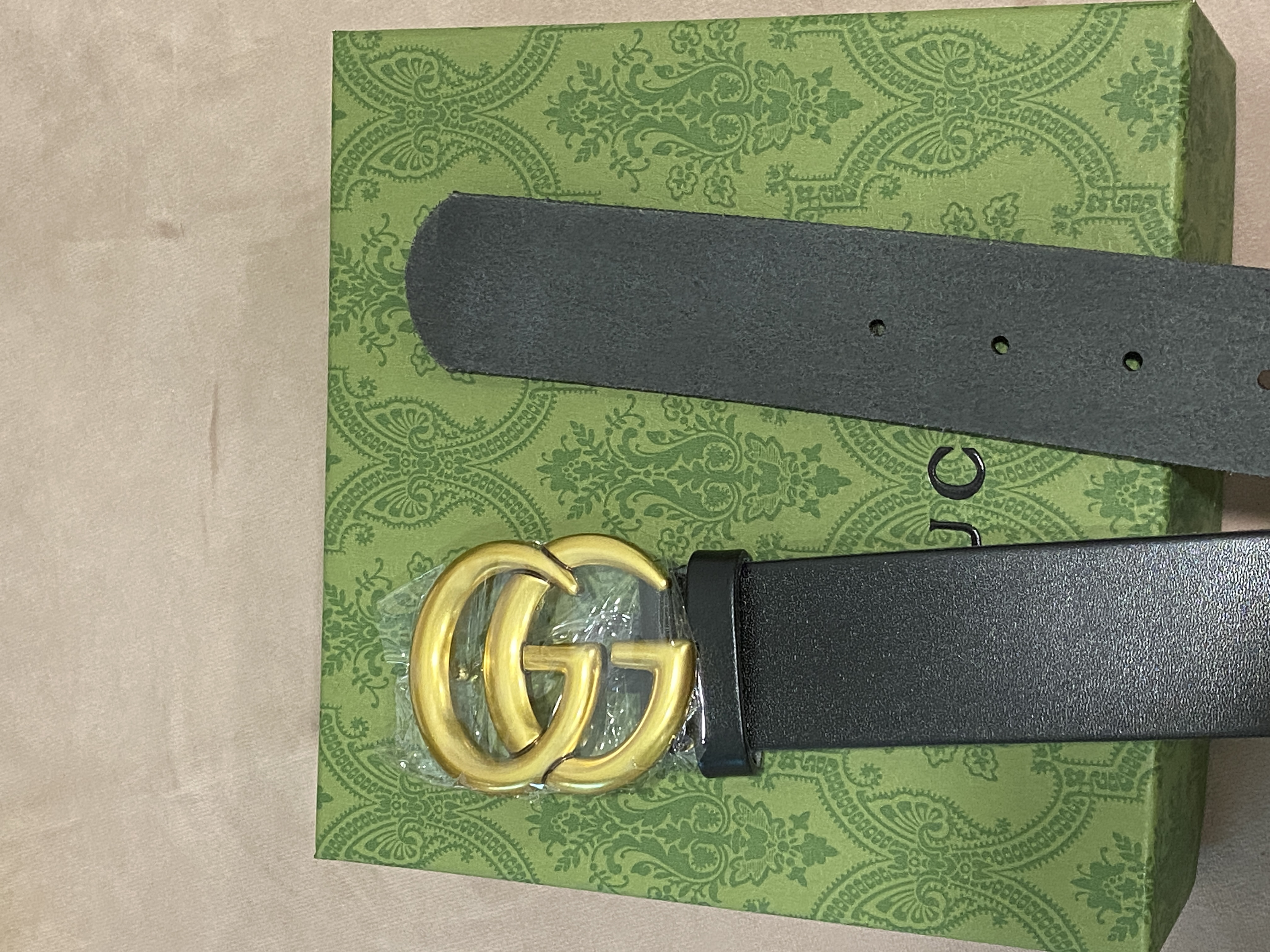 [TOP] GUCCI GG Buckle Leather Belt 3.8cm - Brown/Black