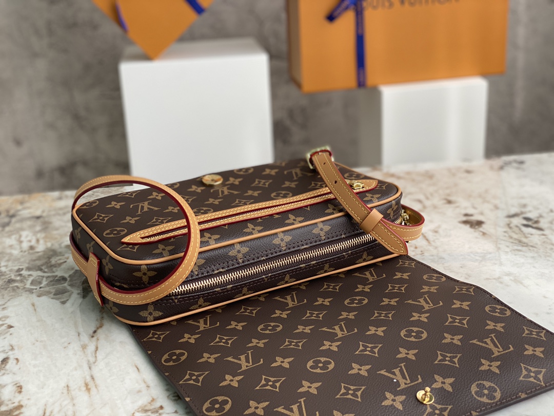 [TOP] Louis Vuitton LV Crossbody Bag 28x18x7cm - Brown